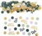300 Pcs Sage Green Happy Birthday Confetti Greenery Gold Table Confetti Decorations Green and Gold Birthday Party Decorations (Happy Birthday)